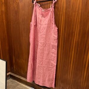 NWOT J. Peterman 100% Linen Wide-Leg Jumpsuit  – XL – Tie-Shoulder – NWOT